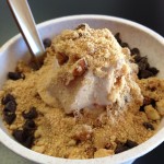 coffee froyo topped